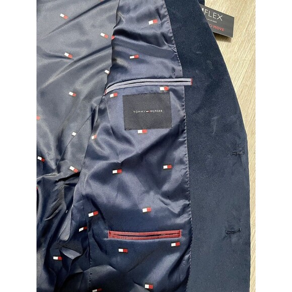 Tommy Hilfiger Mens TH Flex Modern Fit Blue Corduroy SportCoat Blazer Jacket 42S - Picture 8 of 10